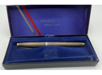 Vintage Parker 75 Sterling Silver Fountain Pen In Original Box