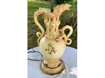 Very Unusual Antique Dragon Lamp