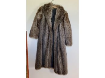 Full Length Raccoon Collared Coat