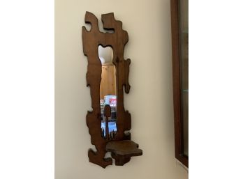 Wood Abstract Wall Mirror