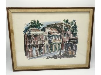 Signed Water Color Of Barbados Arthur Atkinson Artist From Barbados