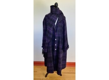 Vintage Purple & Black Swing Coat