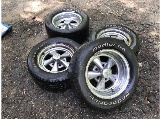 Four Vintage Crager Rims Radial Tires
