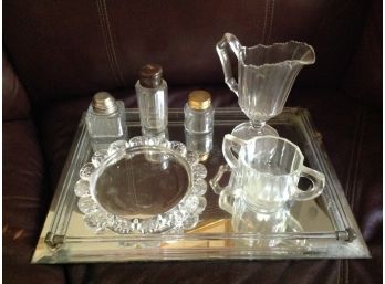 Vintage Vanity Tray And Glassware