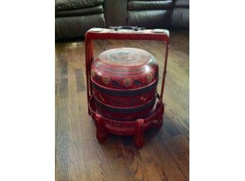 Red Lacquer Chinese Wedding Basket
