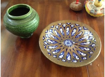 Hull Vase And Decorative Platter