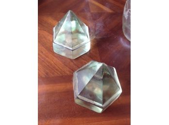 Cut Glass Diamond Shape Paperweights