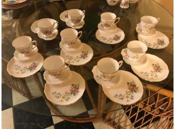 Vintage Queen Anne Tea Saucers And Plates