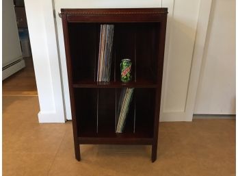 Vintage 1940s Mahogany Double Shelf LP Record Storage Cabinet With Dividers. Great For LP Storage!!