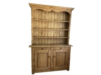 Amazing Antique Rustic 1880 Era Irish Pine Hutch  79 In. H X 53 In. W X 17 In. Depth Hand Hewn