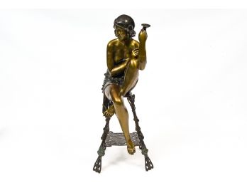 Listed Artist F. Jeluca Art Deco Signed Bronze Sculpture