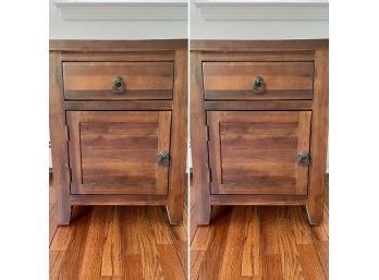 Pair Of Nicely Made Nightstands With Single Drawer & Lower Cabinet