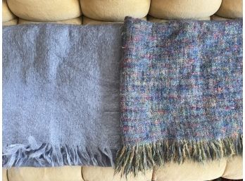 Periwinkle & Blue Multi Mohair And Wool Throws From Ireland & South Africa