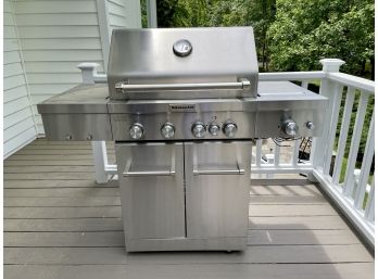 Kitchen Aid 4-Burner Propane Gas Grill In Stainless Steel With Ceramic Searing Side Burner & Rotisserie Burn