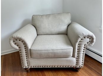 Oversized Arm Chair With Large Nailhead Details