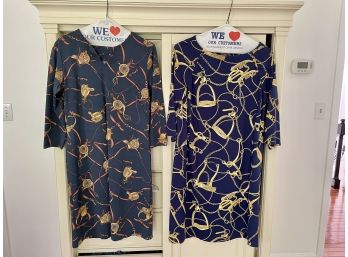 Two J. McLaughlin 'Equestrian Collection' Navy Dresses, Size L
