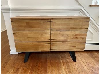 Contemporary Wood Cabinet With Six Drawers
