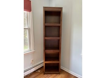Tall Slender Five Shelf Paneled Side Bookcase