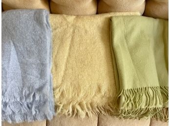 Pastel Colored Mohair, Wool & Cashmere Throw Blankets From South Africa & Ireland