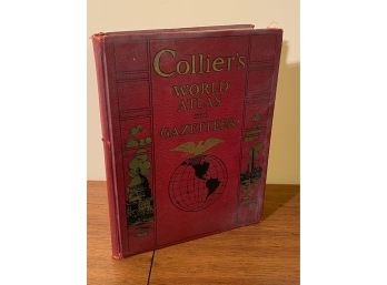 Vintage Collier's World Atlas And Gazetteer Book