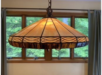 Leaded Stained Glass Ceiling Mount Candelabra Light Fixture