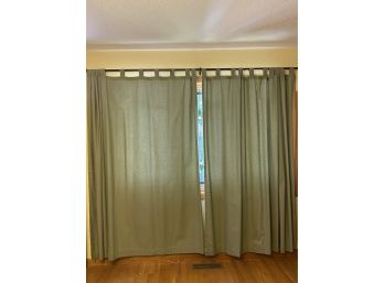 Pale Green Cotton Lined Window Panels