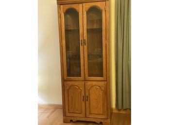 2 Of 2 Broyhill Lighted Display Cabinet With Arched Glass Paneled Doors
