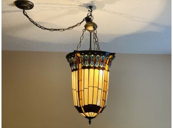 Leaded Stained Glass Ceiling Mount Pendant Light Fixture