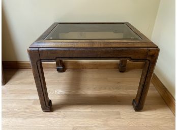 Beveled Glass Top Side Table