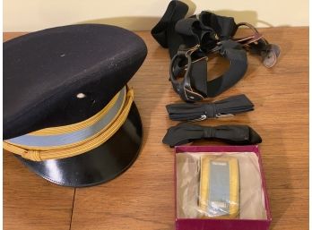 Vintage Military Dress Uniform Hat And Accessories