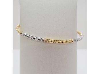 14k 2-tone Gold 3mm  7' Cable Bracelet