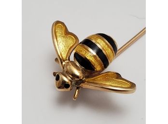 14k Gold Bumble Bee Pin