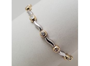 Gorgeous 14k 2-Tone 1.25 Carat Diamond 7' Bracelet