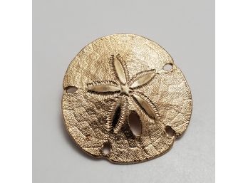 14k Gold Sand Dollar Pendant Or Brooch