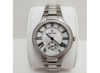 Brand New In Box Ladies Phillip Stein Diamond Watch With Stainless Band