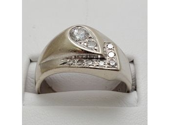 14k White Gold Contemporary 3/4 Cttw Diamond Ring