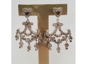 Beautiful Victorian 14k Diamond Chandelier Earrings