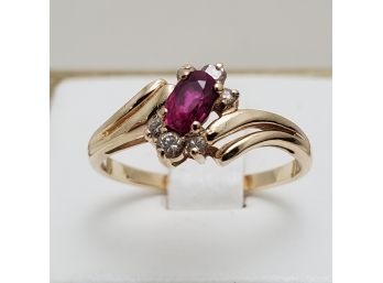 14k Ruby & Diamond Ring Size 5.5