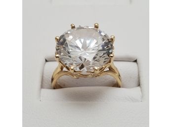 14k Monster 13mm CZ Solitaire Ring