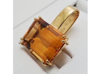 Gorgeous 20x15mm Citrine Pendant In 18k Gold