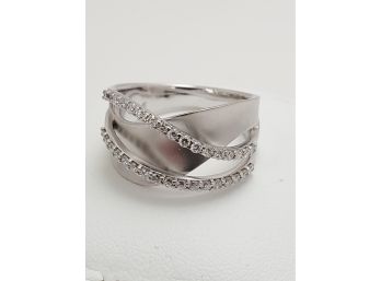 Stunning 14k White Gold Contemporary 1/2 Carat Diamond Ring