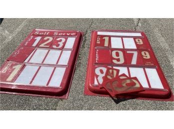 2 Piece Front And Back Large Plastic Gas Signs