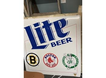 New Old Stock 1990s Lite Beer Boston Sports Team Sign