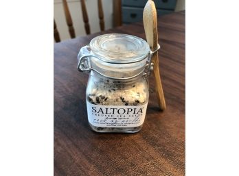 Saltopia Infused Sea Salt 3.4 Oz Wooden Spoon Attached