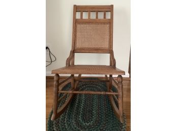 Antique American Victorian Cane And Spindle Nursing Rocker From West Virginia