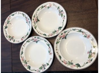 Four Villeroy And Boch Porcelain Floral Dishwasher Safe Bowls