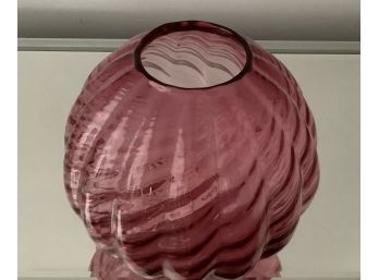 Pilgrim Cranberry Swirl  Handmade Decorative Glass Vase