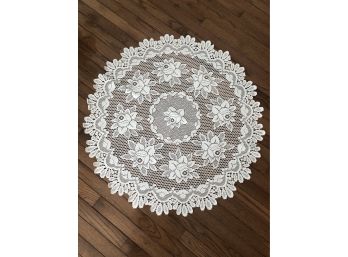 White Lace Tablecloth 35 Inch Round