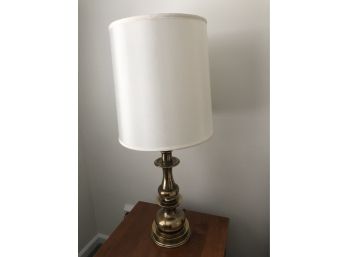 Vintage Stiffel Solid Brass Lamp With A Beautiful Cream Shade With An Elegant Sheen