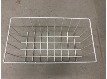 Lot Of Four White Wire Storage Baskets